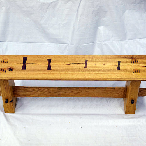 Bench with Black Walnut detail