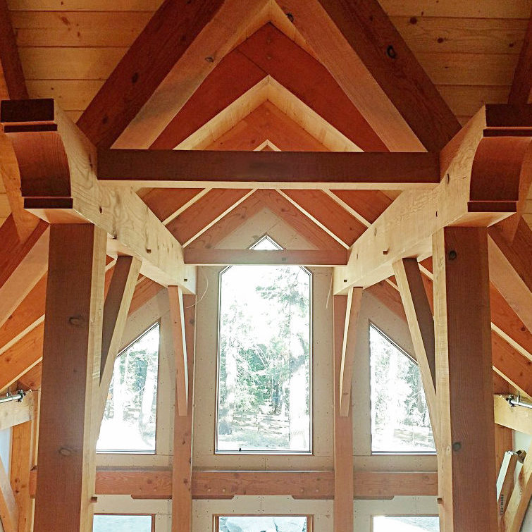 Mammoth Lakes Timber Frame ceiling view