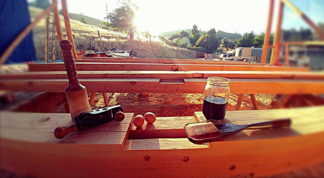 Northern California barn at sunset