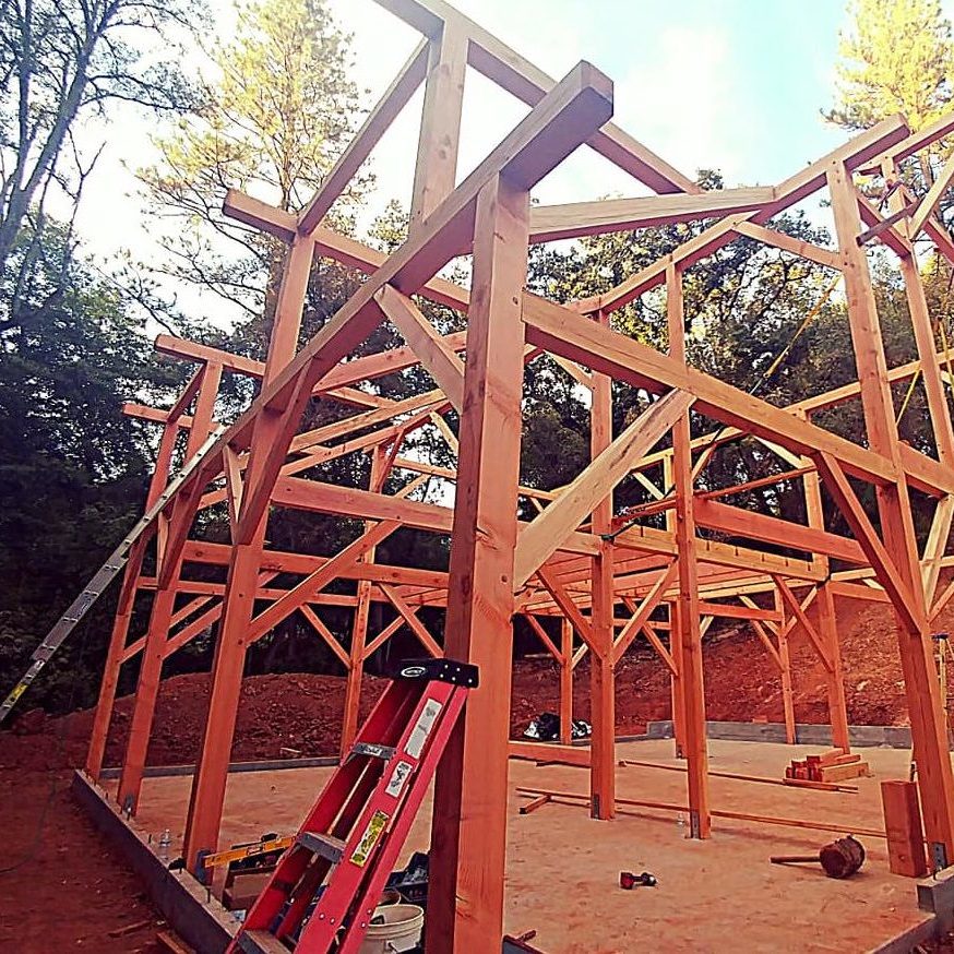 Northern California barn under construction