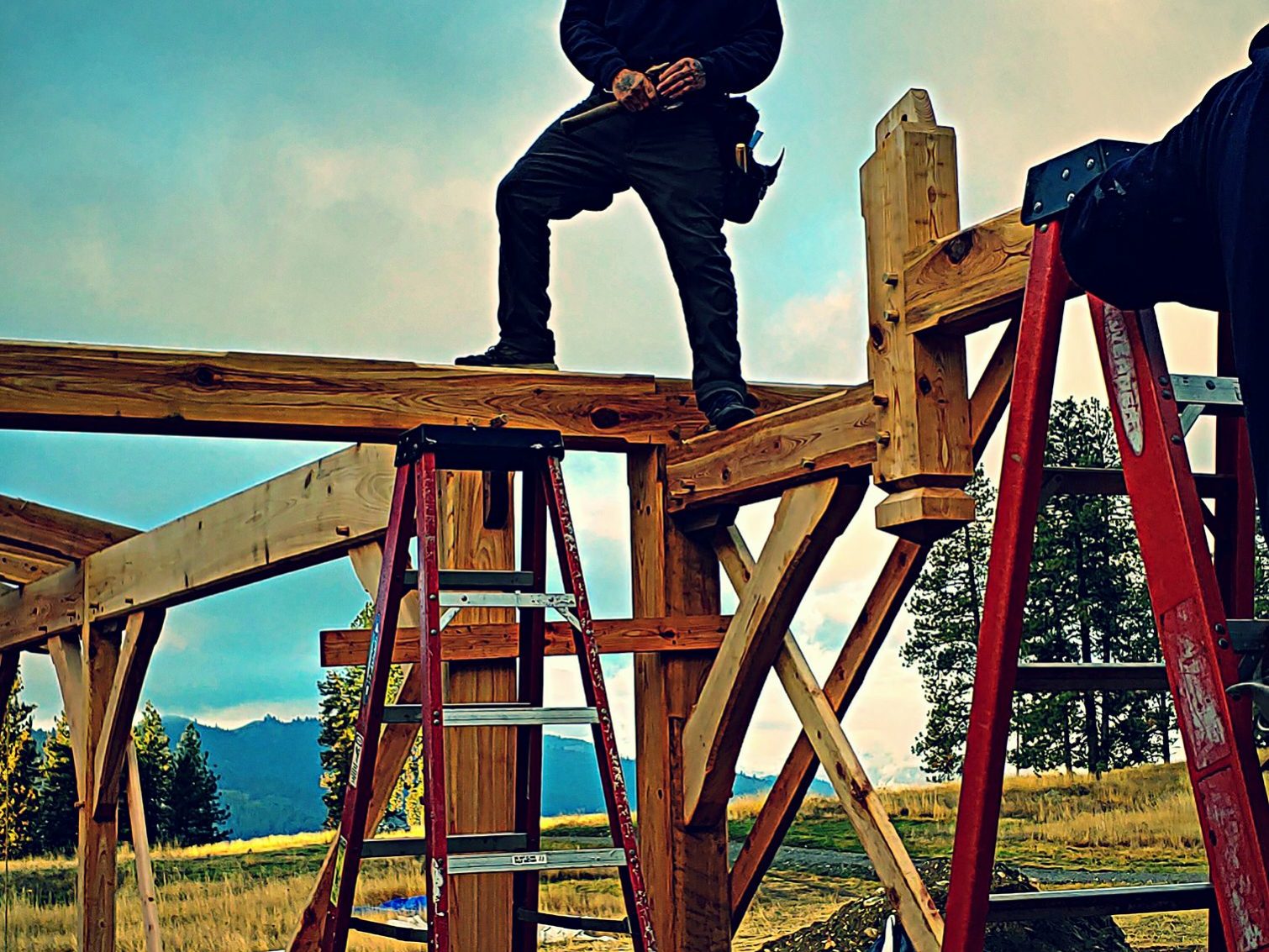 Lake Roosevelt – Jeremy Ford Jeremy Ford Working on Lake Roosevelt Home Beams