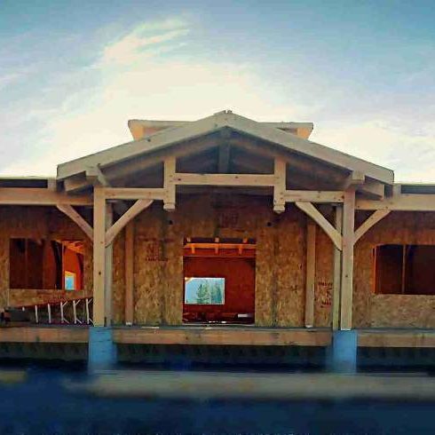 Front of Lake Roosevelt House under construction